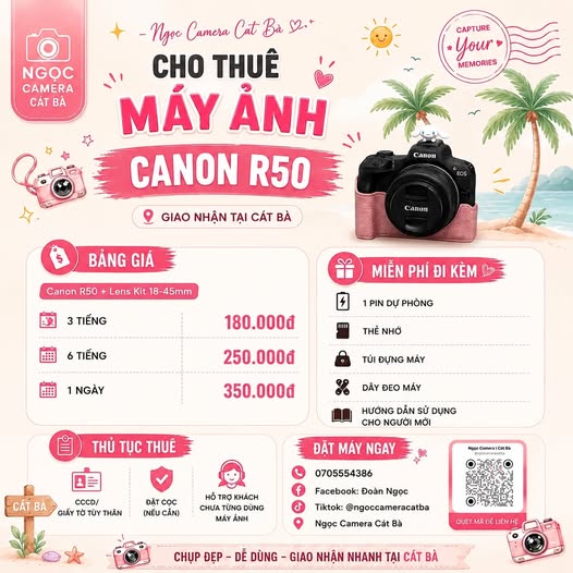 Dịch vụ thuê máy ảnh Cát Bà