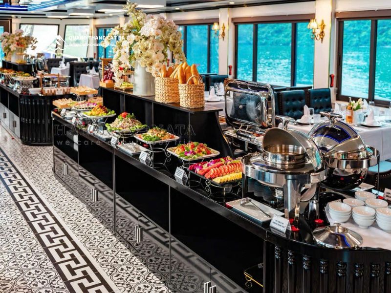buffet lunch with over 40 dishes
