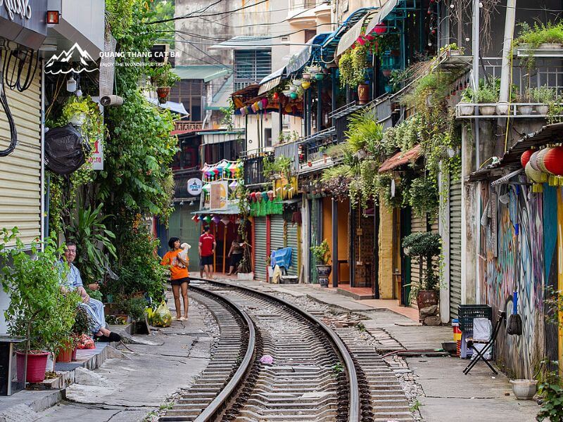 A peaceful morning for the locals at Train Street Hanoi