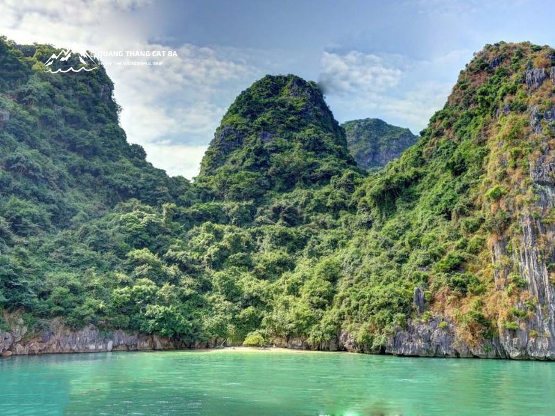Đảo Nam Cát sở hữu vị trí tuyệt đẹp giữa lòng vịnh Lan Hạ