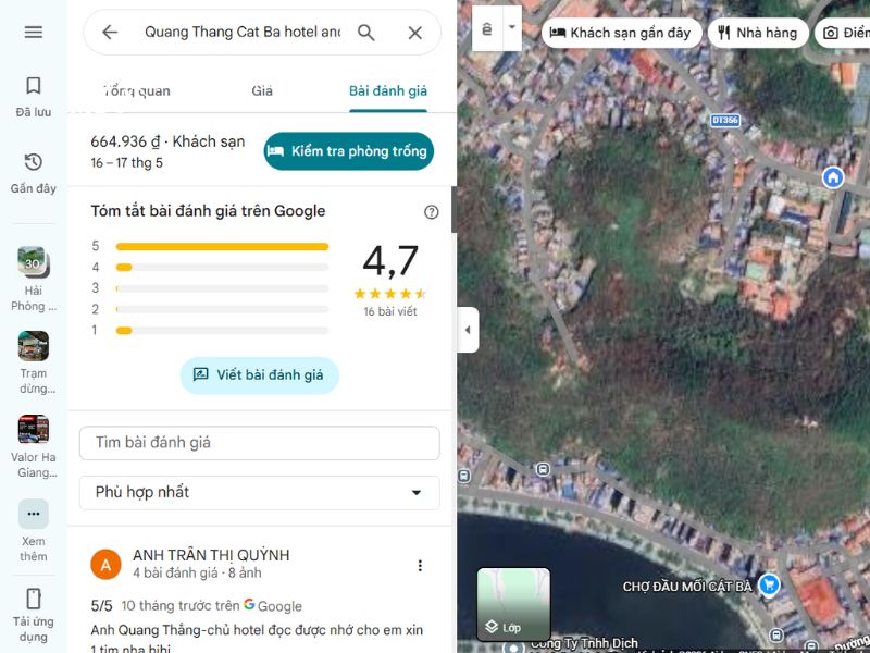 Đánh giá trên google map