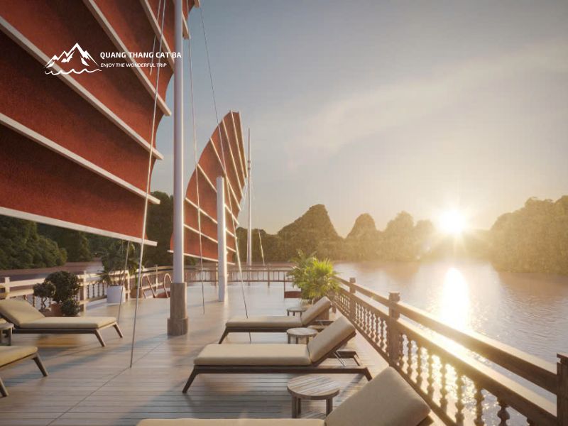 the sunset over Lan Ha Bay