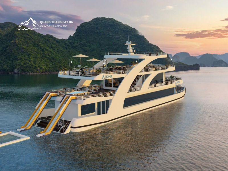 Hoàng hôn vịnh Lan Hạ trên du thuyền Aroma Roza Cruise