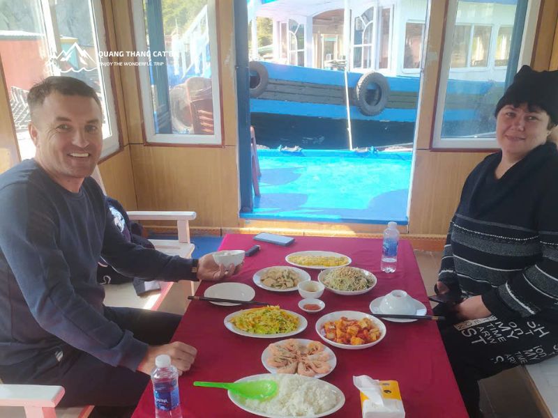 Local seafood lunch onboard