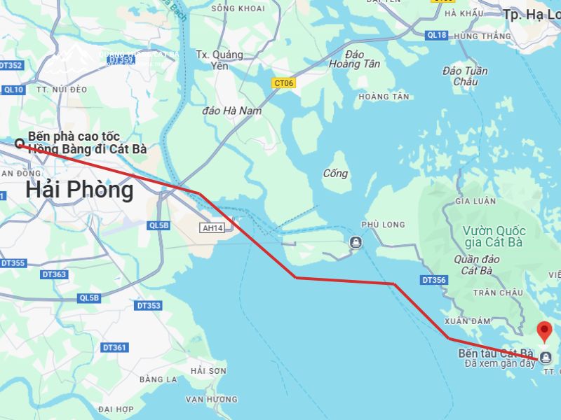 Hành trình tàu cao tốc Hải Phòng Cát Bà khởi hành từ Bến Bính