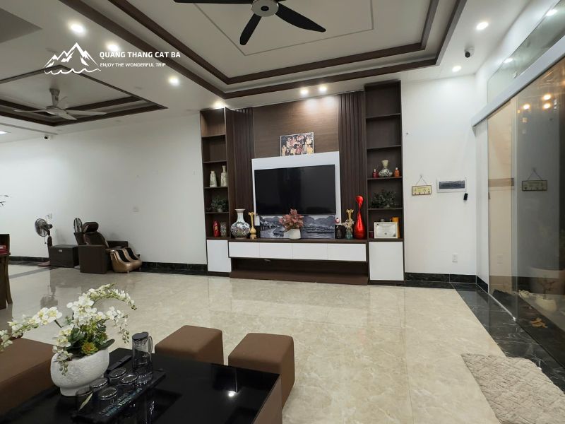 Phòng khách tại Mỡ House Cát Bà