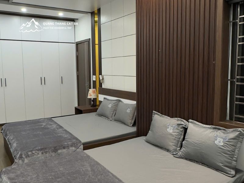 Phòng 2 giường tại Mỡ House Cát Bà